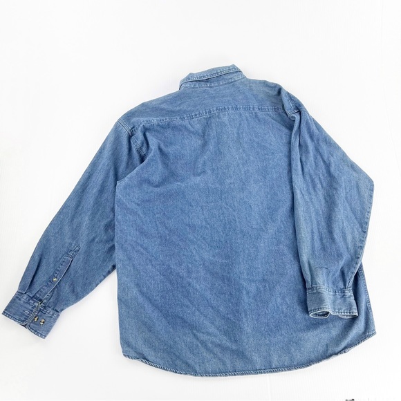 Vintage Disney Mickey & Co. Admit One Blue Button Down Long Sleeve Shirt - Picture 4 of 4